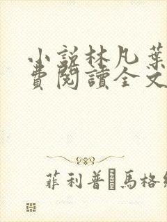 小说林凡叶惜免费阅读全文最新封面