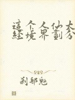 这个人仙太过正经境界划分封面
