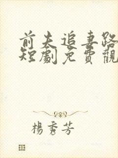 前夫追妻路漫漫短剧免费观看