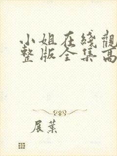 小姐在线观看完整版全集高清