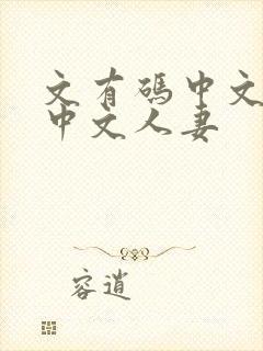 文有码中文人妻中文人妻