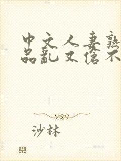 中文人妻熟妇精品乱又伧不卡