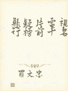 悬疑片电视剧排行榜前十名