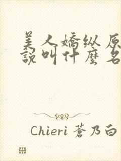 美人娇纵原著小说叫什么名字封面