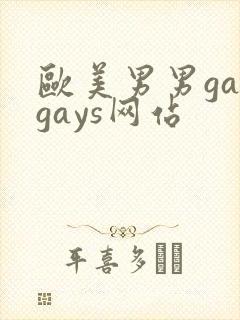 欧美男男gaygays网站