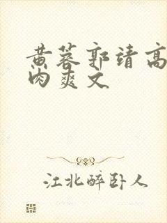 黄蓉郭靖高h纯肉爽文
