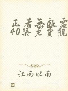 正者无敌电视剧40集免费观看