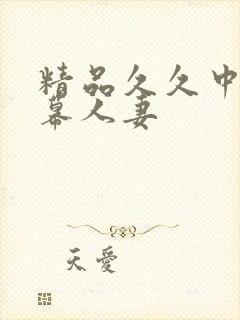 精品久久中文字幕人妻封面