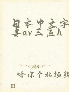 日本中文字幕人妻av三区h封面