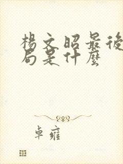 杨文昭最后的结局是什么封面