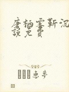唐栖雾靳沉野小说免费