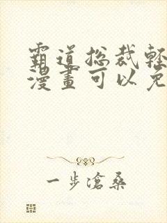 霸道总裁轻点爱漫画可以免费看的软件