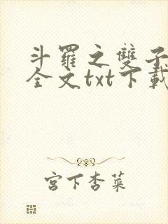 斗罗之双子斗罗全文txt下载