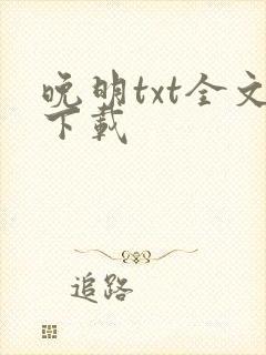 晚明txt全文下载封面