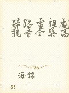 归路电视剧免费观看全集高清完整版