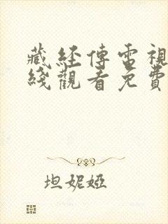 藏经传电视剧在线观看免费高清版全集