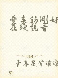 爱来的刚好免费在线观看