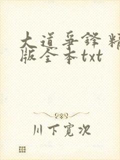 大道争锋 精校版全本txt