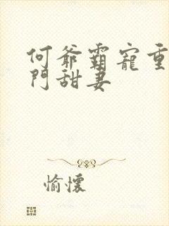 何爷霸宠重生豪门甜妻
