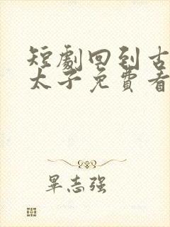 短剧回到古代当太子免费看
