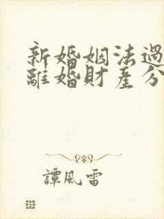 新婚姻法过错方离婚财产分割封面
