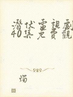 潜伏电视剧全集40集免费观看雷电网