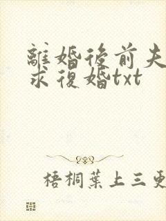 离婚后前夫哭着求复婚txt