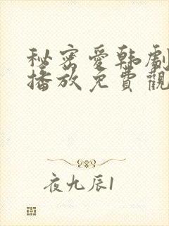 秘密爱韩剧在线播放免费观看