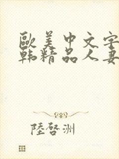 欧美中文字幕日韩精品人妻封面