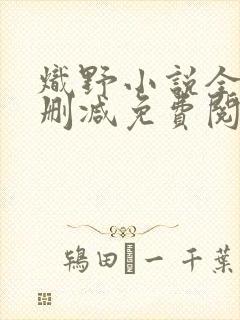 炽野小说全文无删减免费阅读封面