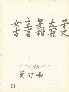 女主是太子妃的古言甜宠文