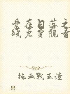 爱在日落之前在线免费观看全集