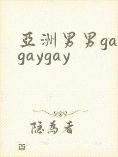 亚洲男男gaygaygay封面