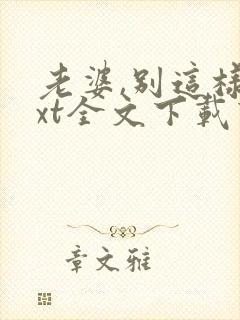 老婆,别这样txt全文下载下载封面