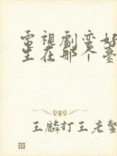 电视剧蛮好的人生在那个台播放封面