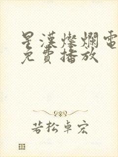 星汉灿烂电视剧免费播放