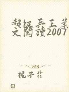 超级兵王叶谦全文阅读2007封面