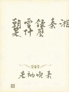 朝雪录秦湘结局是什么