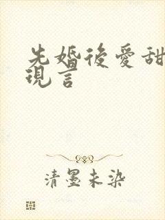 先婚后爱甜宠文现言