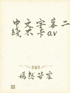 中文字幕二区在线不卡av