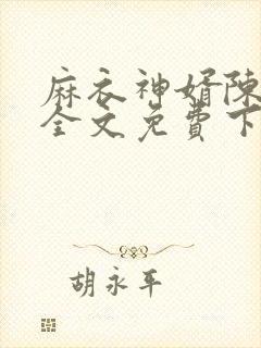 麻衣神婿陈黄皮全文免费下载