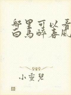 哪里可以看少年白马醉春风