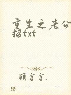 重生之老公请接招txt