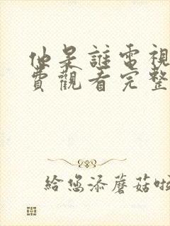 他是谁电视剧免费观看完整版高清