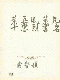叶长风叶凡一门十忠烈书名叫封面