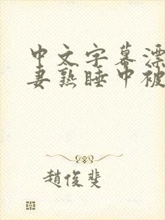 中文字幕漂亮人妻熟睡中被公侵犯的封面