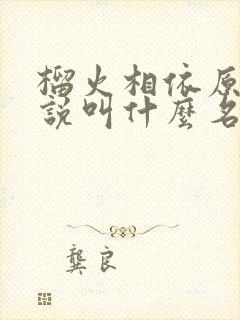 榴火相依原著小说叫什么名字