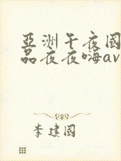 亚洲午夜国产精品夜夜嗨av封面