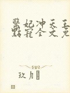 医妃冲天王爷轻点宠全文免费封面