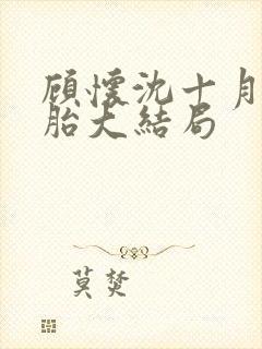 顾怀沈十月双胞胎大结局封面